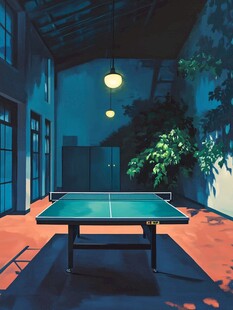 桌球插画