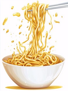 卡通面条插画