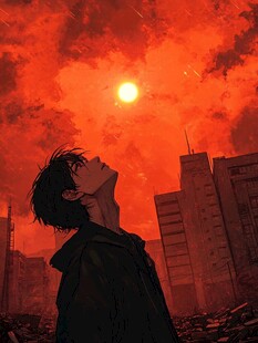 手绘追光的少年