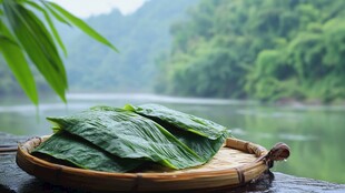 蒸叶叶粑粑特写