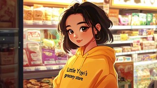 零食店女孩