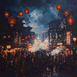 古代繁华夜市
