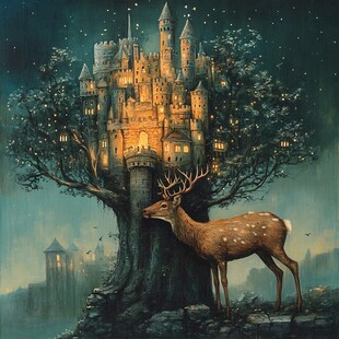 梦幻城堡插画