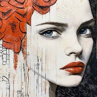 人脸色块拼接装饰画