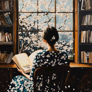 窗下读书剪影