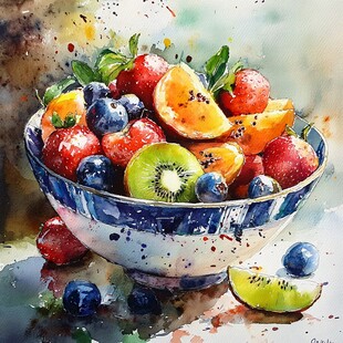 水果碗插画