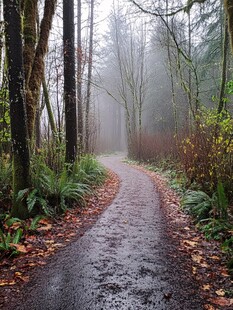 雨中林间小路