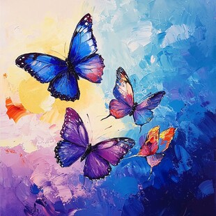 油画装饰画蝴蝶