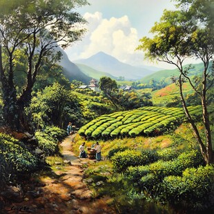 茶山油画