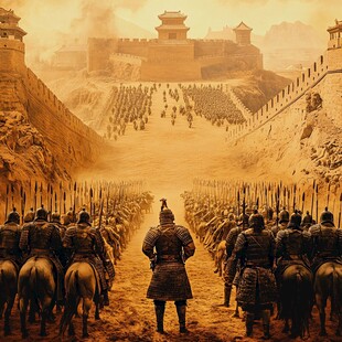 万箭齐射城门场景