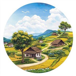 田园文化系列插画