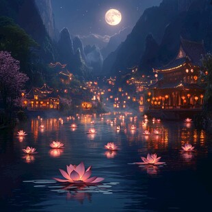 梦幻中秋节场景