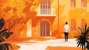 大学校园插画