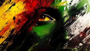 人脸色块拼接装饰画