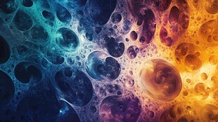 彩色概念细胞流体画