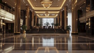 星级酒店大厅一角