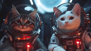 身穿宇航服的猫