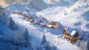 雪乡梦幻家园冰天雪地