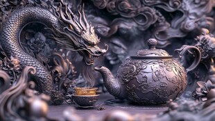 雕龙茶壶