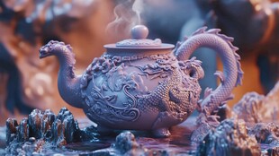 雕龙茶壶