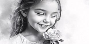 怡然自得的小女孩壁纸