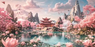 宫殿楼阁仙境仙人大殿