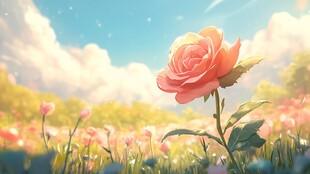 唯美梦幻花田场景