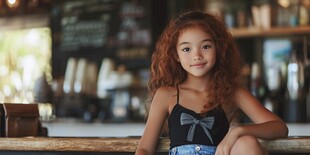 怡然自得的小女孩壁纸