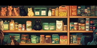 猫罐头包装插画