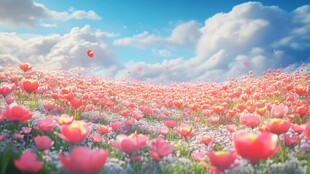 唯美梦幻花田场景