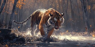 雄壮的动物插画