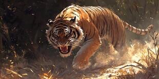 雄壮的动物插画