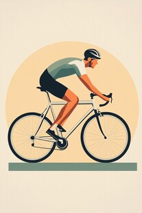 骑车运动手绘