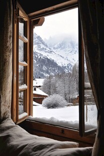 窗外雪景