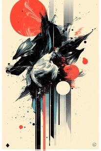 结合色块水墨元素