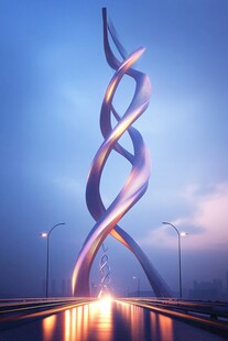 x符号地标城市雕塑