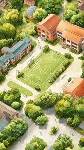 校园场景插画