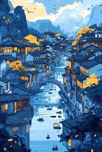插画江南