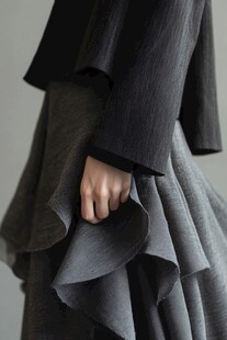 地景纹鱼鳞百褶裙