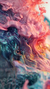 肌理彩色流体装饰画