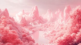 粉色的奇幻风景