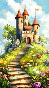 梦幻城堡插画