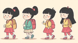 卡通小朋友女生