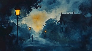 雨巷插画