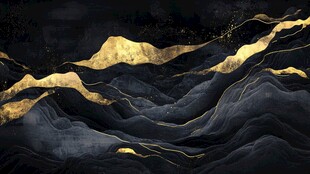 抽象金箔山水画