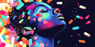 彩虹糖包装插画