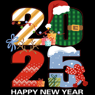 2025新年圣诞窗贴