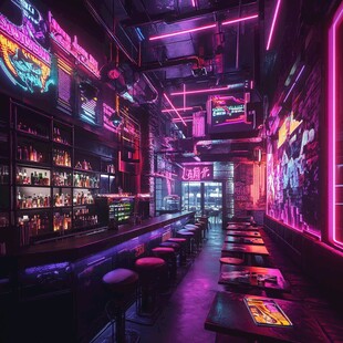 霓虹灯感现代风