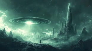 飞碟科幻电影背景