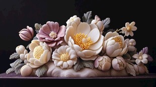 3d立体花卉牡丹